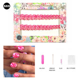 【BUY 3 Get 1 More Free】【Short Nails S51 - S84】Machine Press on Nails 24Pcs False Nails