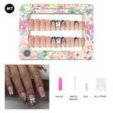 【BUY 3 Get 1 More Free】【Medium Nails M1 - M50】 Machine Press on Nails 24Pcs False Nails