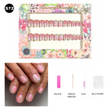 【BUY 3 Get 1 More Free】【Short Nails S51 - S84】Machine Press on Nails 24Pcs False Nails