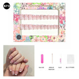 【BUY 3 Get 1 More Free】【Short Nails S51 - S84】Machine Press on Nails 24Pcs False Nails