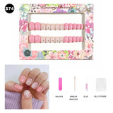 【BUY 3 Get 1 More Free】【Short Nails S51 - S84】Machine Press on Nails 24Pcs False Nails