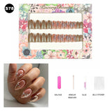 【BUY 3 Get 1 More Free】【Short Nails S51 - S84】Machine Press on Nails 24Pcs False Nails