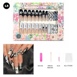 【BUY 3 Get 1 More Free】【Long Nails L1 - L50】Machine Press on Nails 24Pcs False Nails