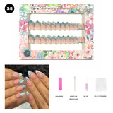 【BUY 3 Get 1 More Free】【Short Nails S1 - S50 】Machine Press on Nails 24Pcs False Nails