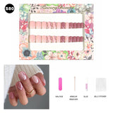 【BUY 3 Get 1 More Free】【Short Nails S51 - S84】Machine Press on Nails 24Pcs False Nails