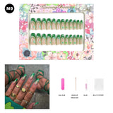 【BUY 3 Get 1 More Free】【Medium Nails M1 - M50】 Machine Press on Nails 24Pcs False Nails