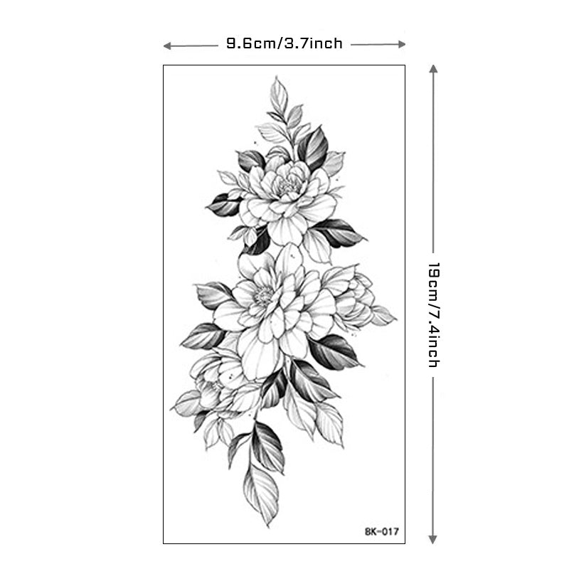 BK17 Tattoo Sticker Waterproof Long Lasting lifelike Sketch black and ...