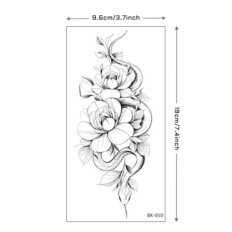 BK50 Tattoo Sticker Waterproof Long Lasting lifelike Sketch black and ...