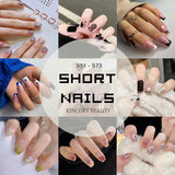 【BUY 3 Get 1 More Free】【Short Nails S51 - S84】Machine Press on Nails 24Pcs False Nails