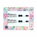 T1 Machine Press on Nails 24Pcs Black and white cow stripes Square Squoval TOE False Nails