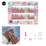 【BUY 3 Get 1 More Free】【Long Nails L101 - L150】 Machine Press on Nails 24Pcs False Nails