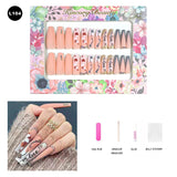 【BUY 3 Get 1 More Free】【Long Nails L101 - L150】 Machine Press on Nails 24Pcs False Nails