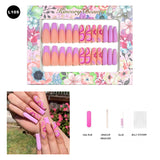 【BUY 3 Get 1 More Free】【Long Nails L101 - L150】 Machine Press on Nails 24Pcs False Nails