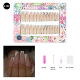 【BUY 3 Get 1 More Free】【Long Nails L101 - L150】 Machine Press on Nails 24Pcs False Nails