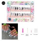 【BUY 3 Get 1 More Free】【Long Nails L101 - L150】 Machine Press on Nails 24Pcs False Nails