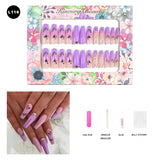 【BUY 3 Get 1 More Free】【Long Nails L101 - L150】 Machine Press on Nails 24Pcs False Nails