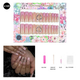 【BUY 3 Get 1 More Free】【Long Nails L101 - L150】 Machine Press on Nails 24Pcs False Nails