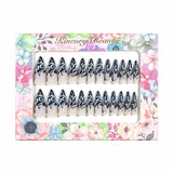 L25 Machine Press on Nails 24Pcs Black graffiti Stiletto Long False Nails