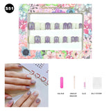 【BUY 3 Get 1 More Free】【Short Nails S51 - S84】Machine Press on Nails 24Pcs False Nails