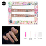 【BUY 3 Get 1 More Free】【Short Nails S51 - S84】Machine Press on Nails 24Pcs False Nails