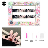 【BUY 3 Get 1 More Free】【Short Nails S51 - S84】Machine Press on Nails 24Pcs False Nails