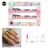 【BUY 3 Get 1 More Free】【Short Nails S51 - S84】Machine Press on Nails 24Pcs False Nails