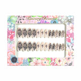 M63 Machine Press on Nails 24Pcs Black Rose Snake Almond Medium False Nails