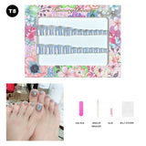 【BUY 3 Get 1 More Free】【Toe nails T1 - T20】 Machine Press on Nails 24Pcs False Nails